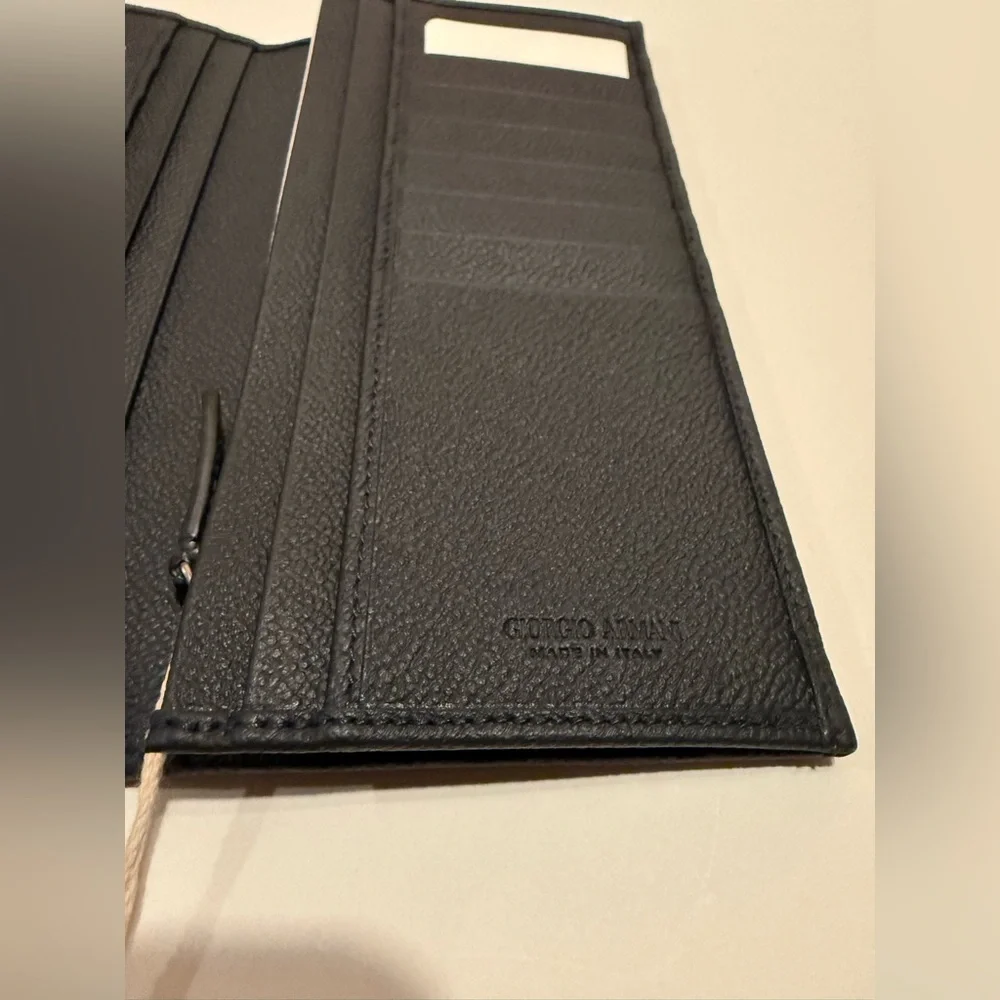 NWT $727 GIORGIO ARMANI Large Leather Wallet - Document Holders for Men